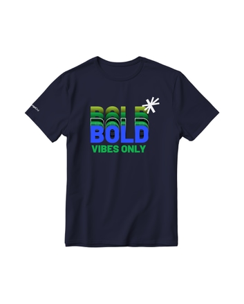 Bold Vibes Only Unisex Round Neck T-Shirt - Navy Blue